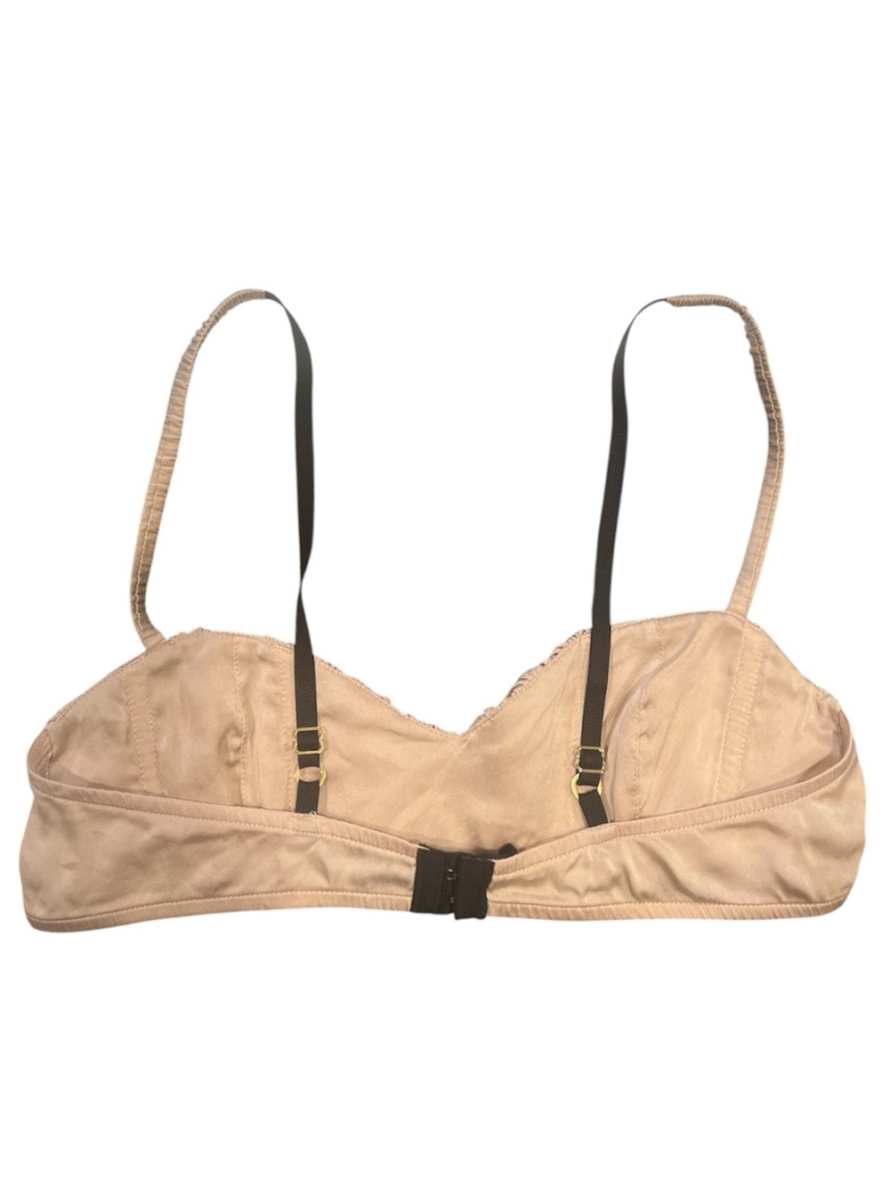 Kiki de Montparnasse Silk Ruched Bralette Nude Pink Luxury Lingerie Small - Picture 2 of 6